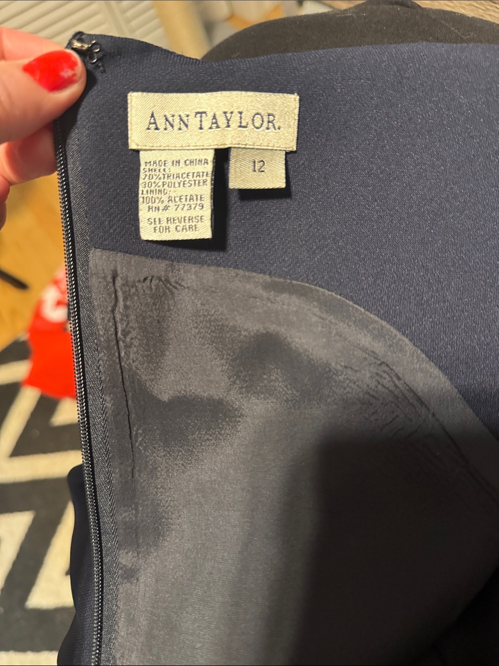 Ann Taylor Navy Shift Dress size 12 - Picture 4 of 4